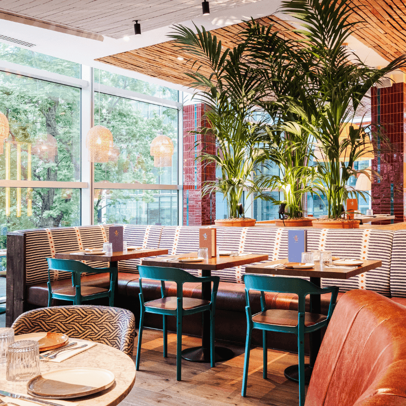 Wahaca restaurant seating bespoke booth seat