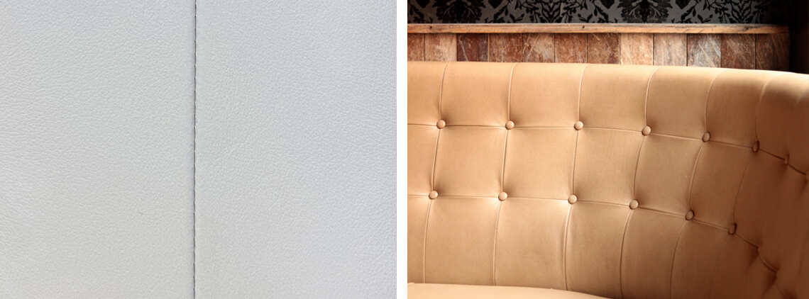 blind seam stitching and float button style banquette seat