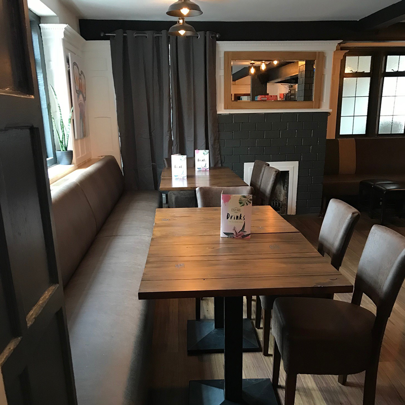 Wall Bench Seating in the Bar